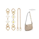 [White Four-Leaf Clover+Daisy Extender Chain]+Decorative Chain 40cm