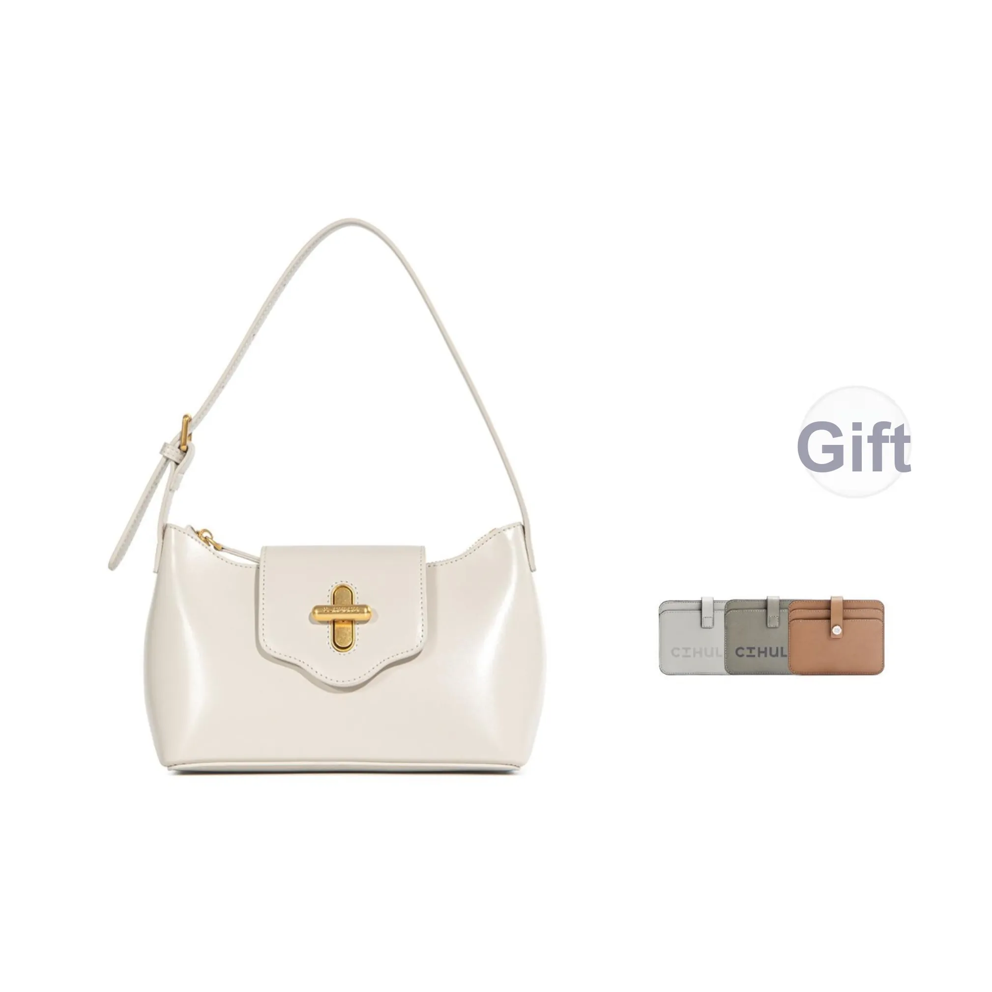 Cthulhu Коровья кожа Капсула Сумка Универсальная Сумка через плечо Сумка на плечо Средняя Женская Экрю Черная