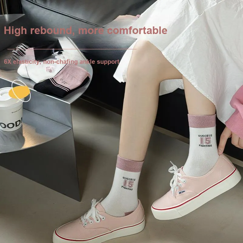 Lan Miao Mid Calf Socks Women's 5 Pack-9
