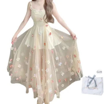 Cotton Gene Slip Dresses Women's Image Color 461+Shopping Bag