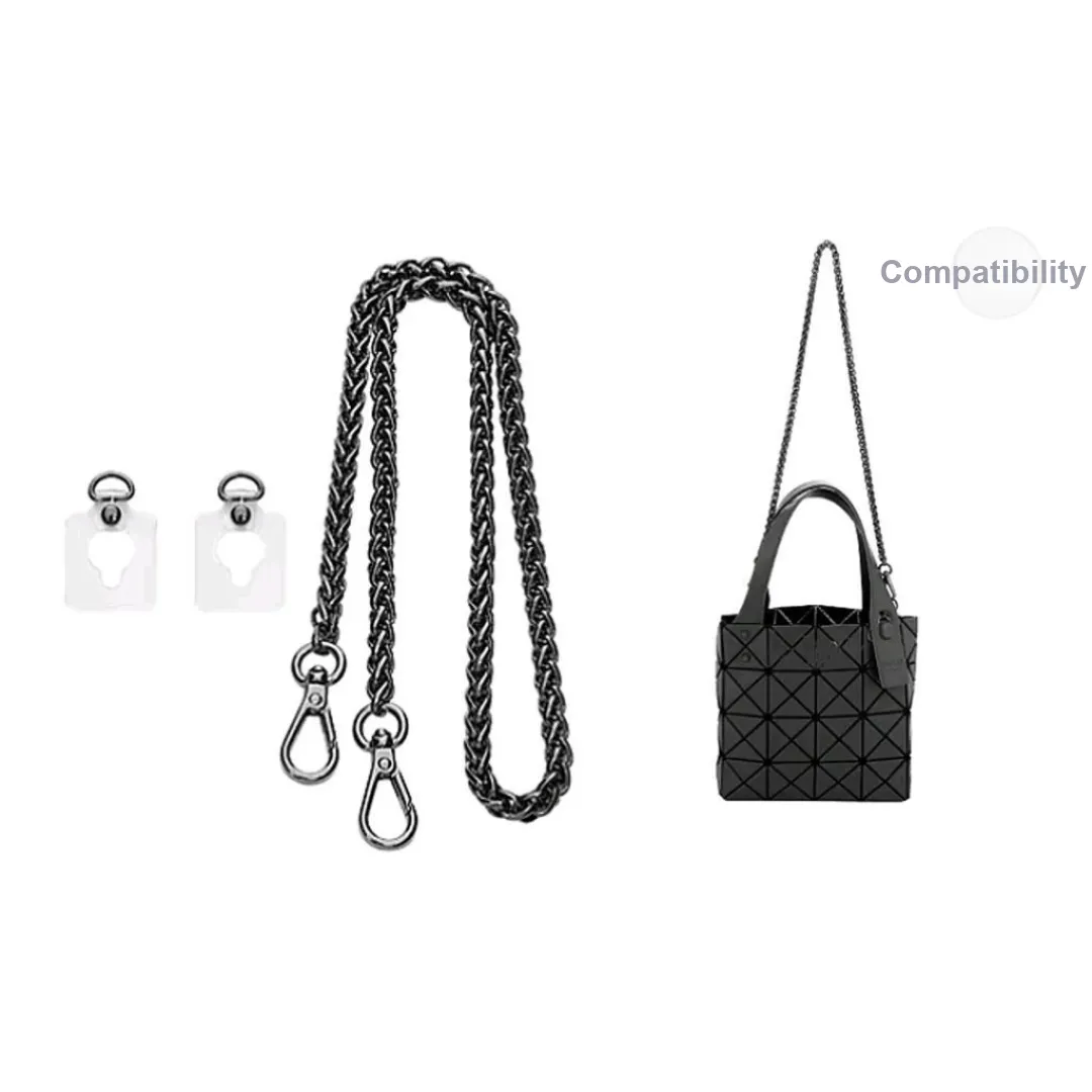 Lan Bao Fan Bag Metal Chain Bag Accessory Unisex Gunmetal, Black