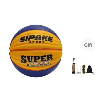 SIPAKESPORT PU Basketball Blue Yellow Size 6 Training Unisex