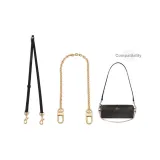 1.1 Black Gold Buckle Adjustable Shoulder Strap 90-120cm+Gold Decorative Chain 40cm