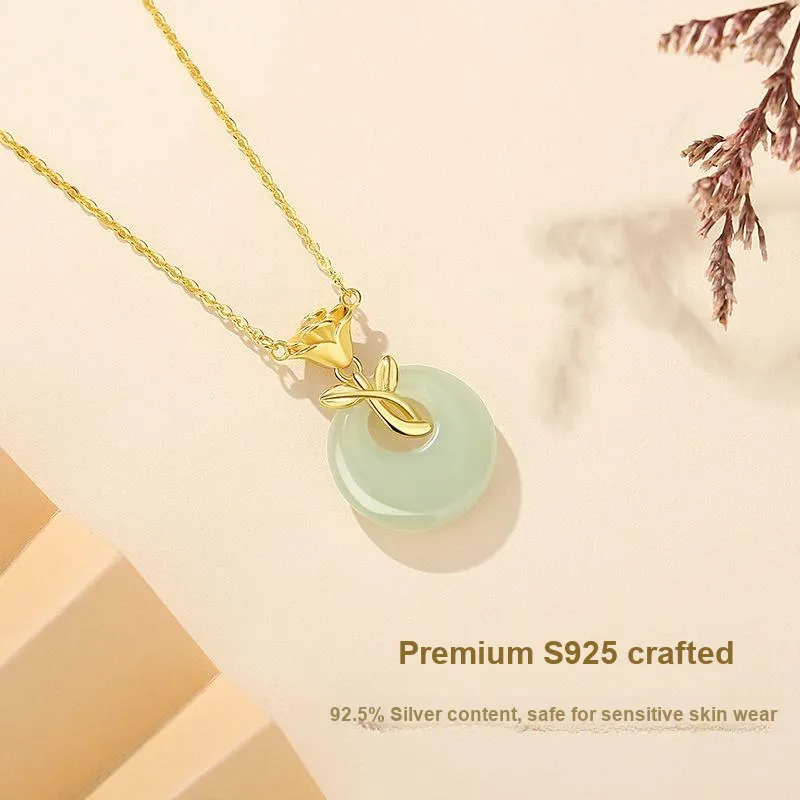 Royal Heaven's Choice Hetian Jade Pale Greenish White Jade Unisex-3