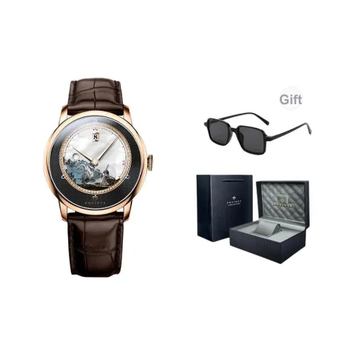 PONIGER Автоматический Механический Механизм Часы Мужские Белый Циферблат