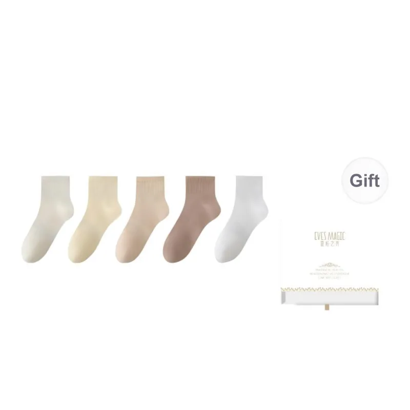 XIA.WA.ZHI.XIU Ankle Socks Women's 5 Pack Gift Box Set-21