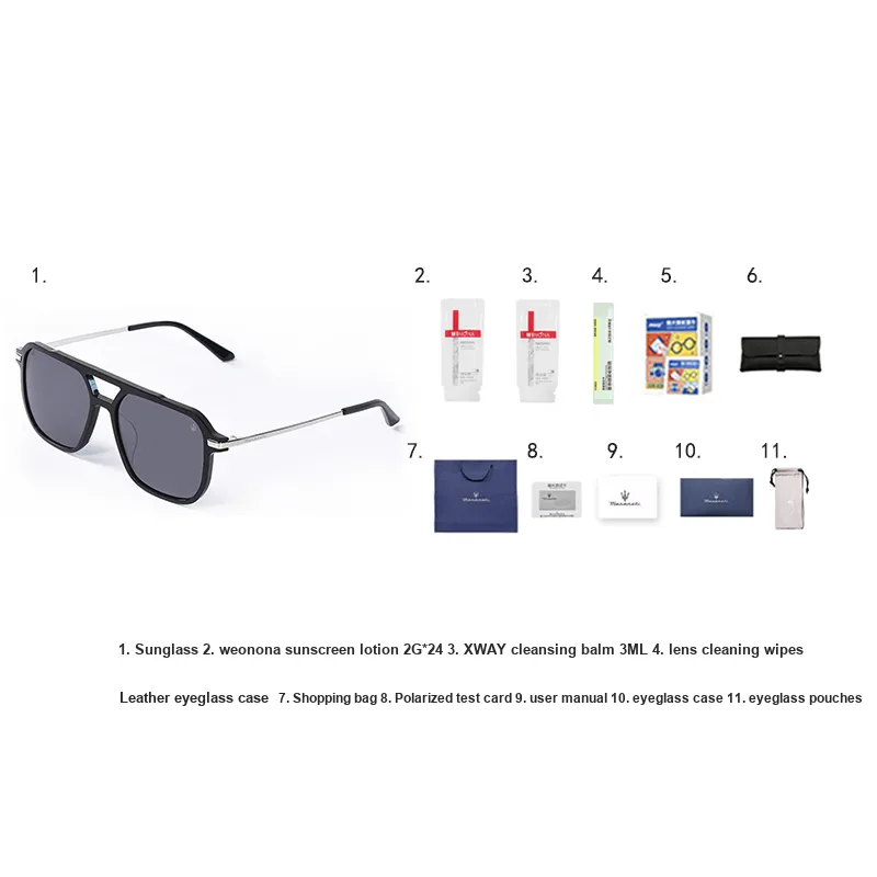 Maserati Plate And Metal Irregular Shape Sunglasses Unisex-2
