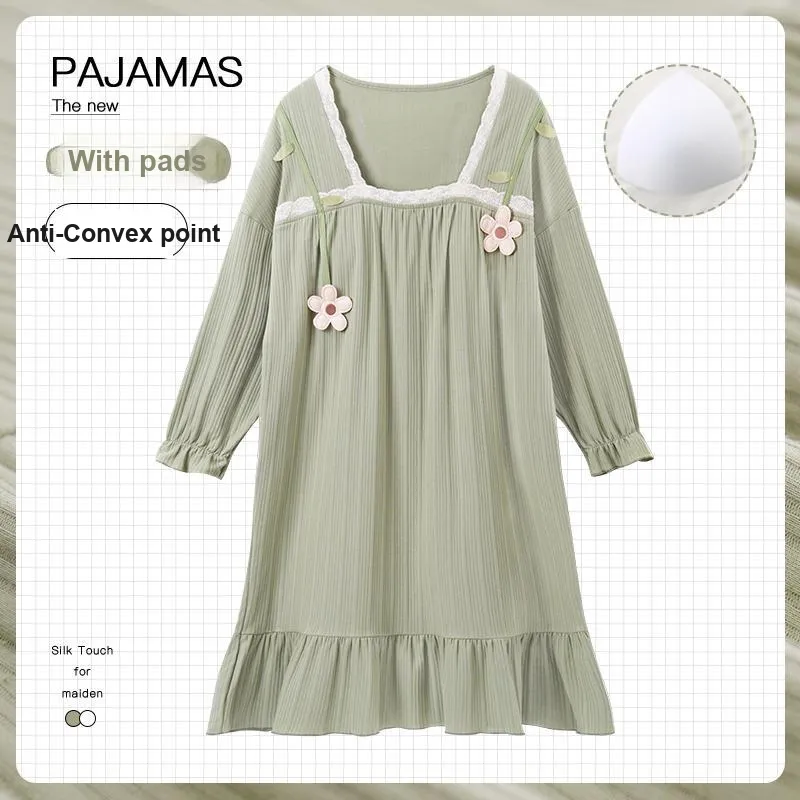 OUSHIBO Nightgown Women's Green-1