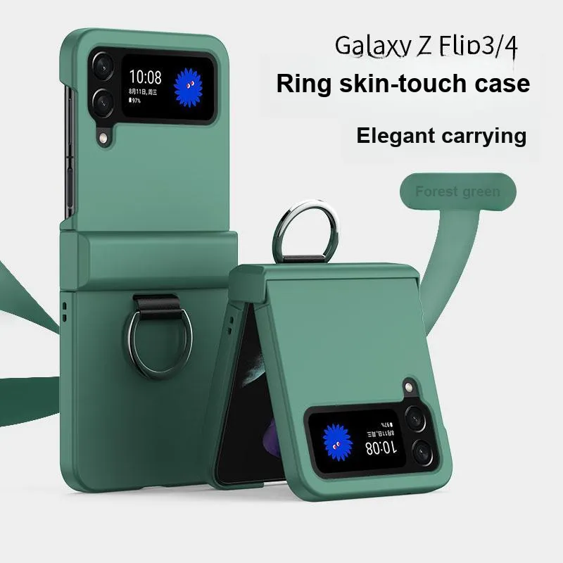 ZHUOJI PC Material Skin Feel Ring Buckle Phone Case Compatible With Samsung Z Flip 6-1