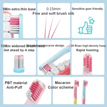 Ice Springs Loving Couple Toothbrushes Elastic Fine Silk High Density Plant Hair