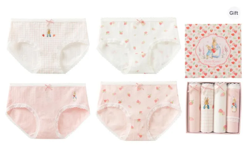 Caramella x Peter Rabbit/, Underwear Gift Box Women's 4 Pack Mixed Color-16
