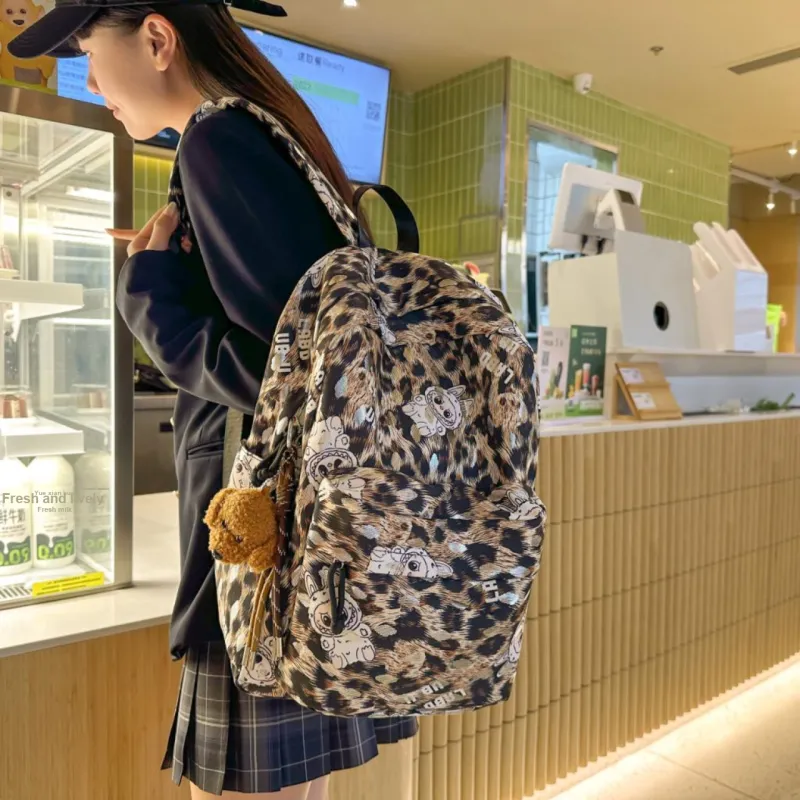 AIBAG Printed And Gold Stamped Fabric Backpack Unisex Multicolor-11