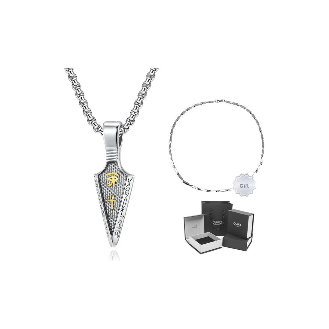 OWO Титановые стальные ожерелья мужские серебристые черные золотые