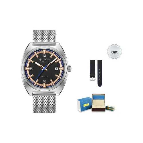 BJORN HENDAL Pino Collection Механические часы корпус из нержавеющей стали ремешок черный циферблат унисекс модель A02SAIBS