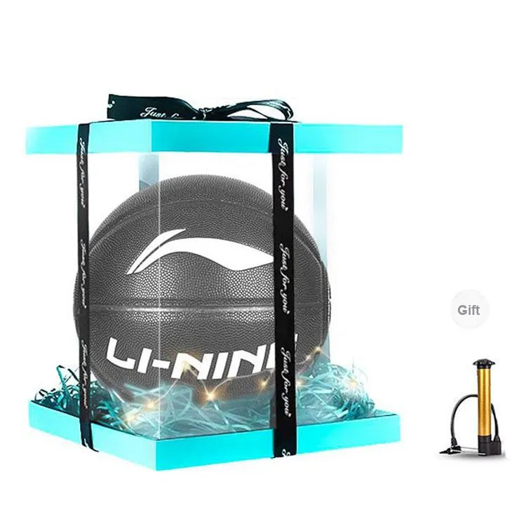 LiNing Badfive PU Basketball Black Size 7 Ball Training Competition Unisex-31
