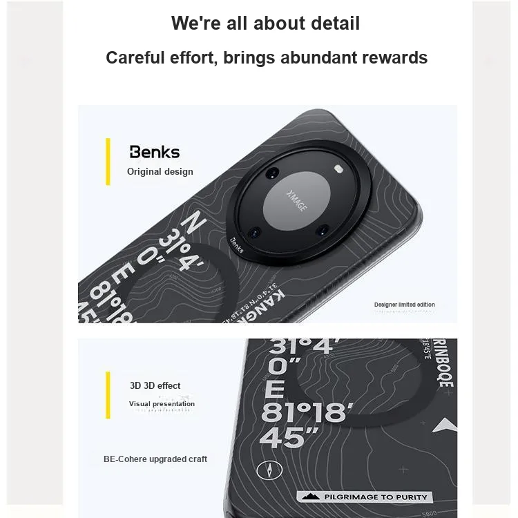 Benks Made Of Plastic Magnetic Impact-Resistant Case Phone Cases For Huawei Mate 60 Pro+/Huawei Mate 60 Pro-1