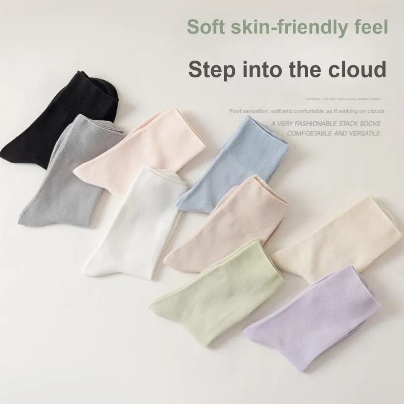 MIIOW Mid Calf Socks Women's 5 Pack-2