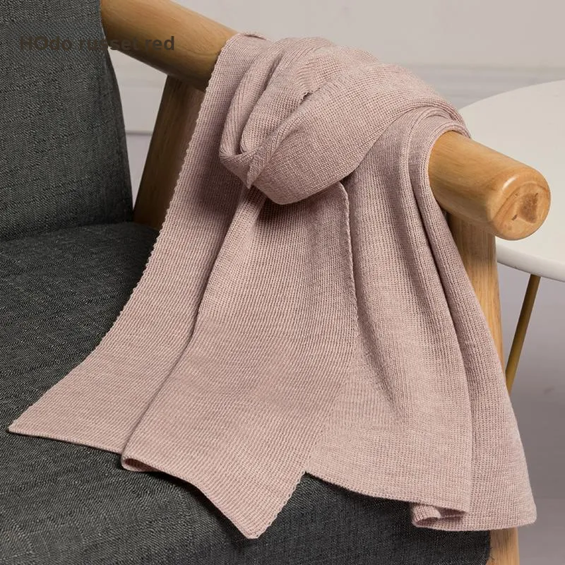 Red Bean Wool Knit Scarves Women's-3
