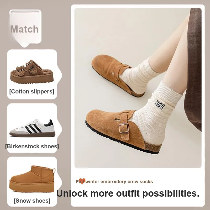 JIAZINI Mid Calf Socks Women's Combo Set-14