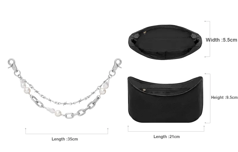 GUYI Metal/Flannelette Bag Accessories Women's Silver/Black-35