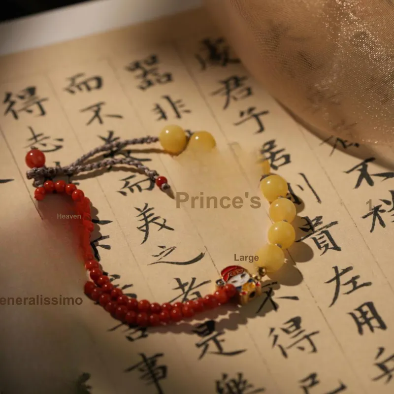 Clear Snow Southern Red Agate/Beeswax Bracelets Unisex-3