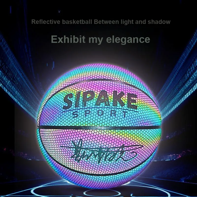 SIPAKESPORT Synthetic Leather Basketball Rainbow Size 7 Reflective Street Unisex-8
