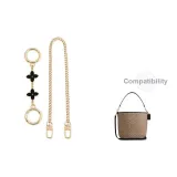 [Gold-Tone Set]Round Buckle Four-Leaf Clover 12CM+Decorative Chain 45CM[No Color Difference/]