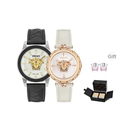 VERSACE MEDUSA JEWEL Collection Наручные часы Кварцевый механизм Коровья кожа Ремешок 43 мм Белый циферблат Унисекс
