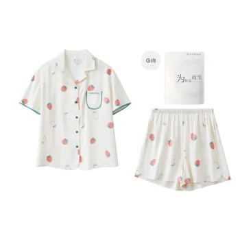 Red Beans At Home Pajama Set Women's Ecru
