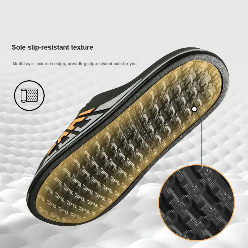 Warrior Slip Resistant Slide Slippers Men's Black Gray-2