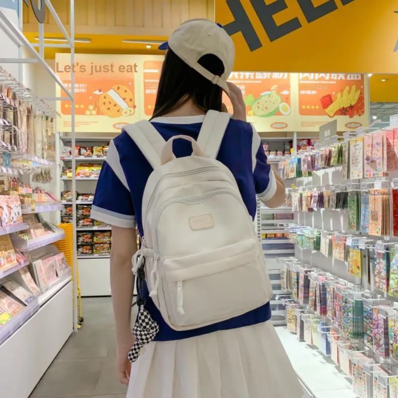 SUN ERATH&U Nylon Backpack Unisex White/Black/Purple/Blue/Pink-1