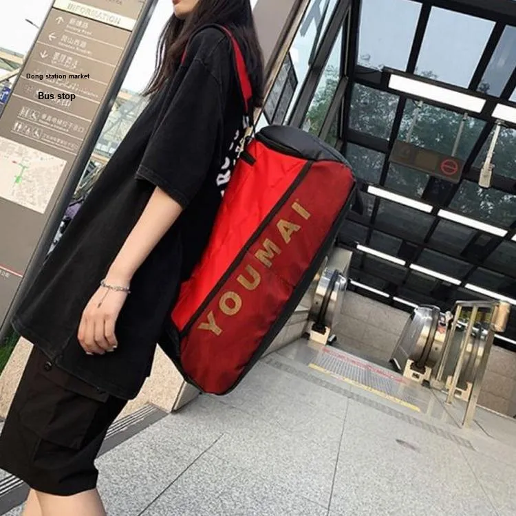 PULUWIRR Nylon Gym Bag Tubas Unisex Black/Red/Green/Khaki/Yellow/Pink-9