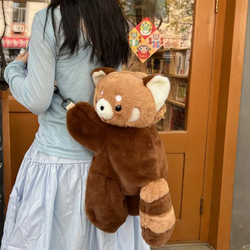 Cwatcun Plush Backpack Unisex Brown-4