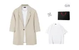 Khaki (Includes White T-Shirt+Brooch)