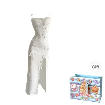 BRASS SCOUT Slip Dresses Women's White Shopping Bag