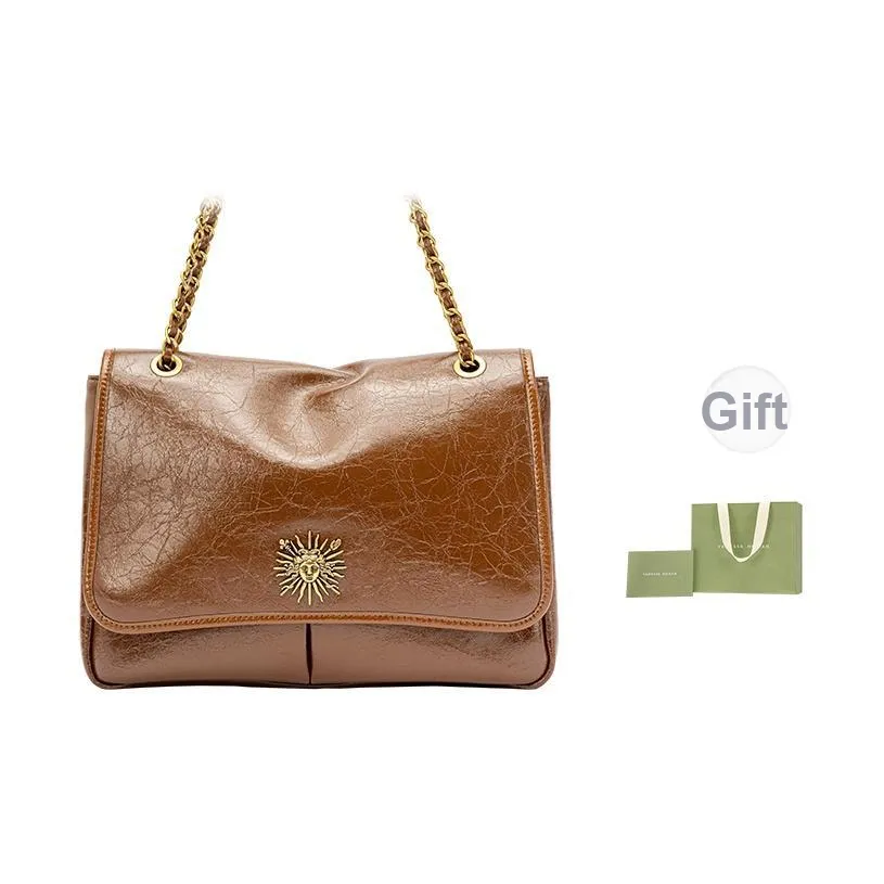 VANESSA HOGAN Сумка через плечо из коровьей кожи Женская Коричневый Черный