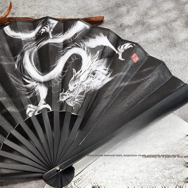 Pleasant Language Twill Damask And Silk Folding Fan-25