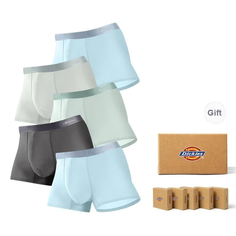 Dickies Underpants Men's Seamless Skin Friendly High Rebound Breathable Four Corner Pants, Box Combo Set-24