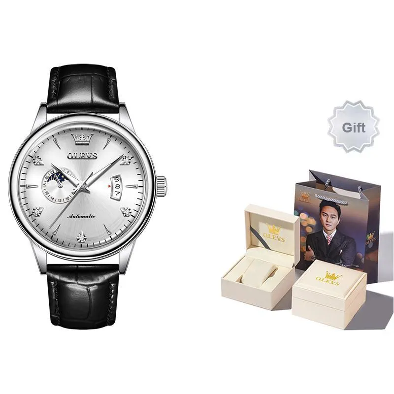 OLEVS Play The Cool Series Mechanical Movement Watch Men's Watches White Dial-1