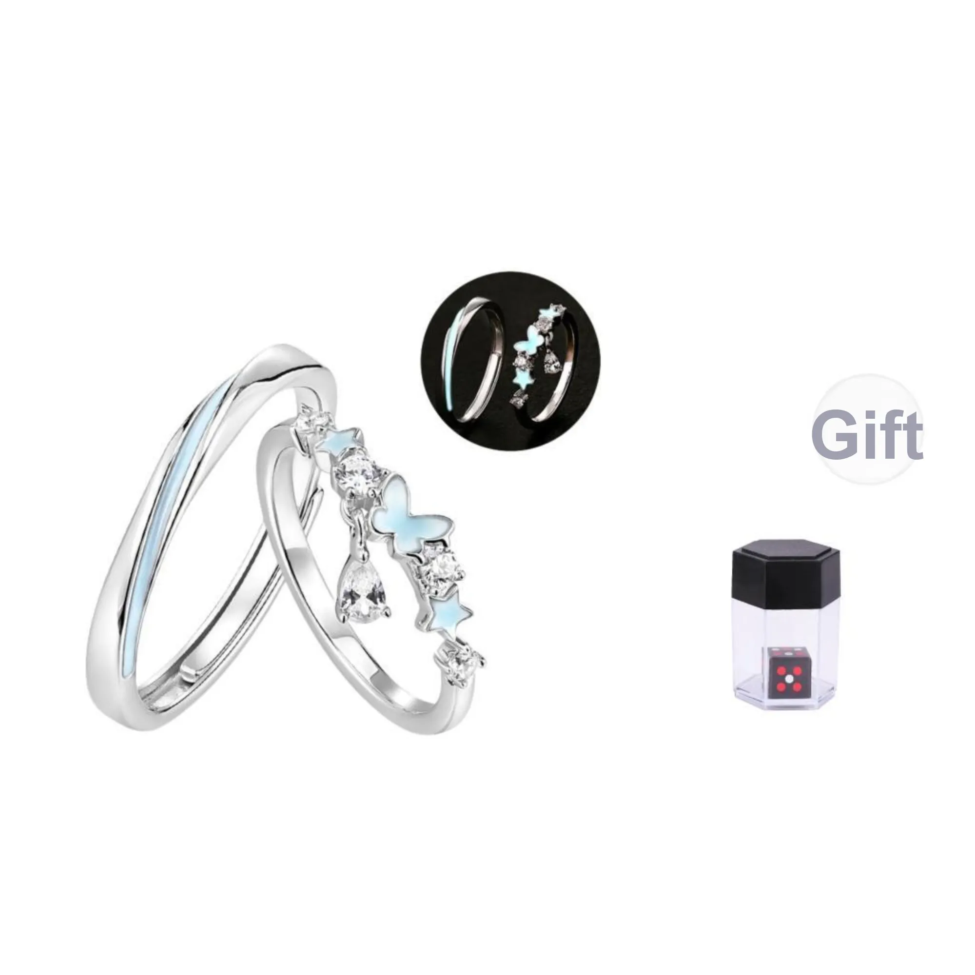 KADER 925 Sterling Silver Rings Unisex Silver Box