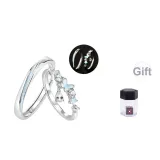 925 Sterling Silver Starry Butterfly Glow in The Dark Couple Rings
