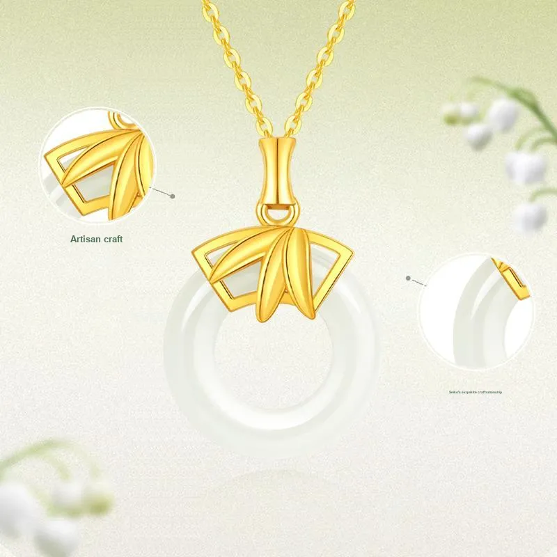 JINLIUFUJIXIANG Hetian Jade Necklaces White Jade/Pale Greenish White Jade Unisex-3