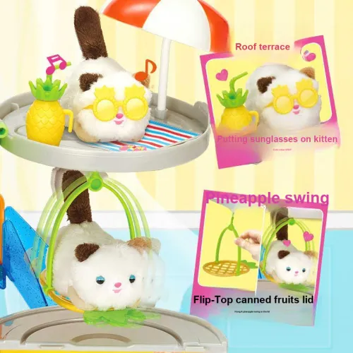 MIMI WORLD Greedy Cute pet Котенок Консервы Tower Игрушки