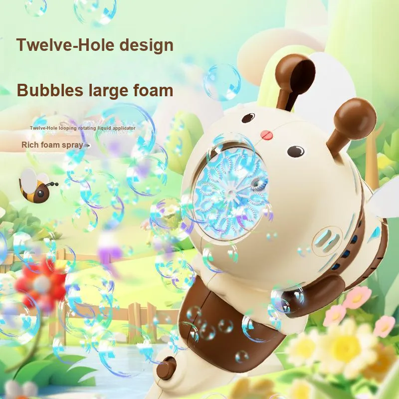 JOY FUER Cute Bee Wand Electric Multi Strand Large Capacity Automatic Bubble Machines-15