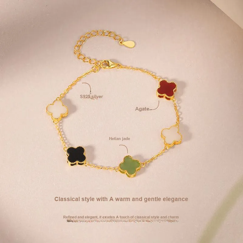 JINLIUFUJIXIANG Bracelets Pale Greenish White Jade Women's-17