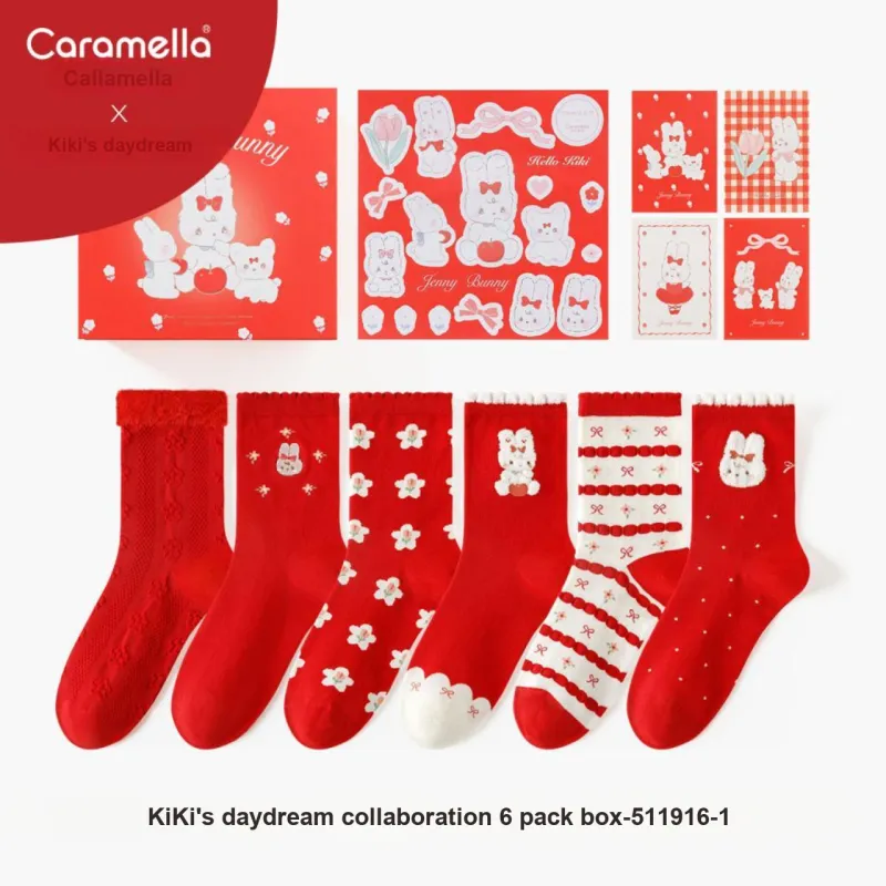 Caramella x KIKI Mid Calf Socks Women's 6 Pack-4