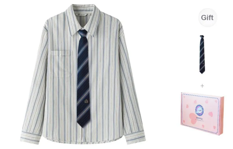 Tokyo Season Shirt Spring And Fall Women's Gift Box Set Haze Blue-1
