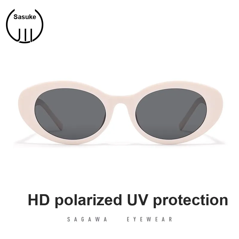 Sagawa Plate Frame TR/Memory Plastic Oval Sunglasses Unisex-4