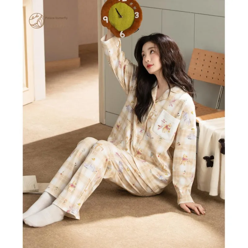 Gongdie x Disney Pajama Set Women's Yellow Apricot Color-1