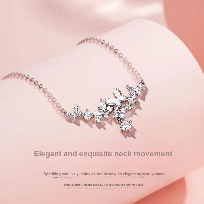 Disney Princess S925 Silver Necklaces Women's Silver White-8